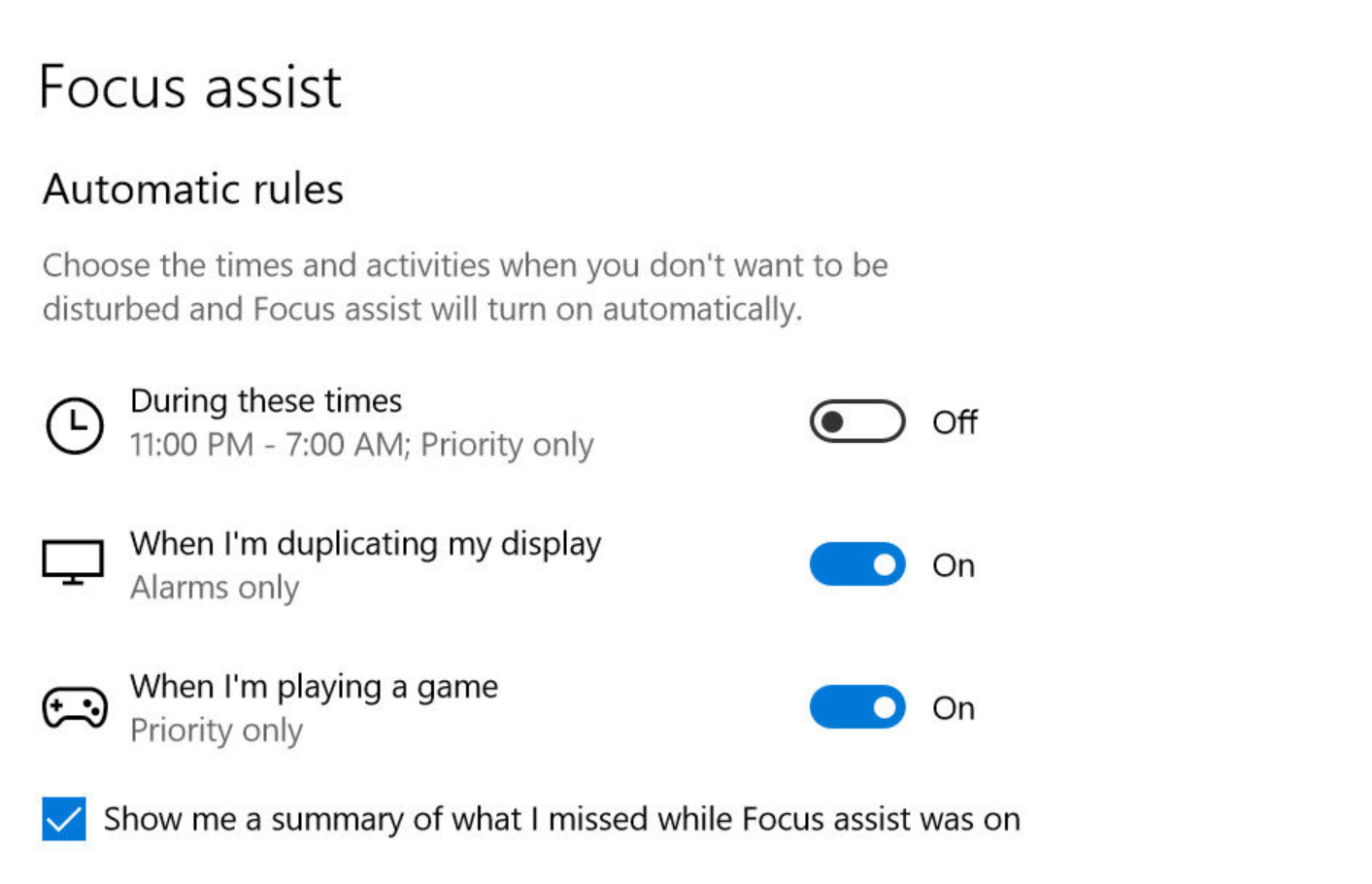 Windows Focus Assist