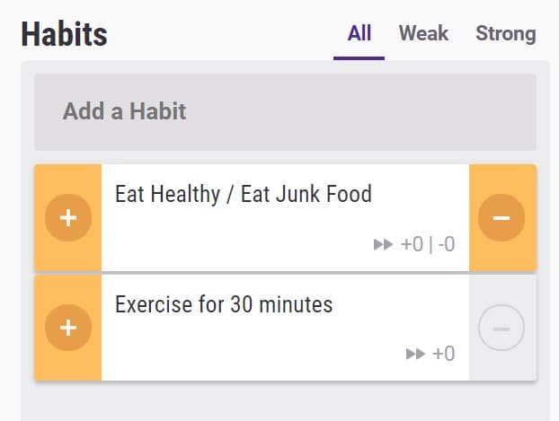 Habitica Habits UI